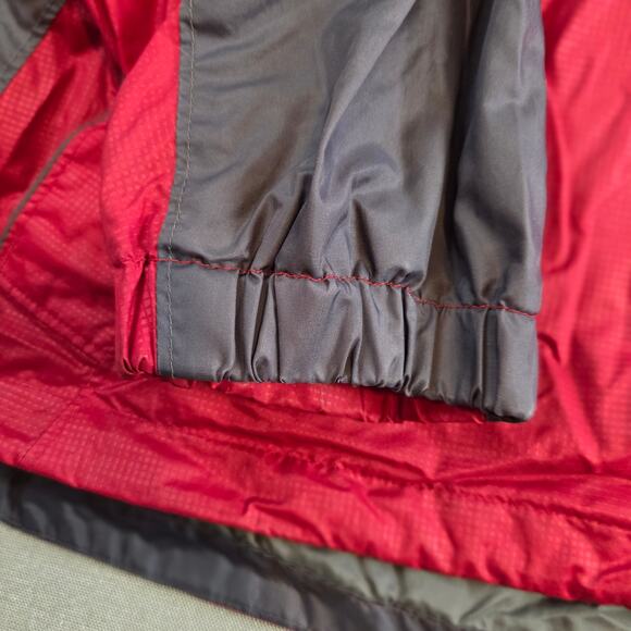 Columbia Men’s XL Red Gray Nylon Hooded Jacket Waterproof Windbreaker - Picture 10 of 12